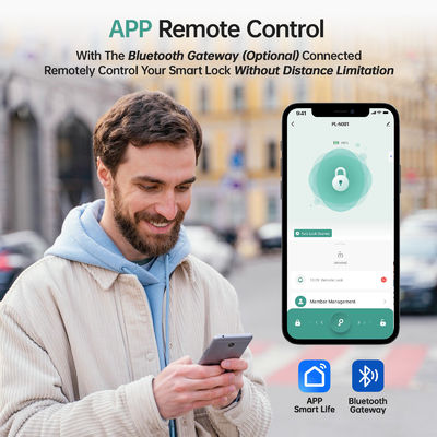 Chiusura intelligente di porta in alluminio con Wi-Fi e controllo del tastierino di ingresso senza chiave Tuya