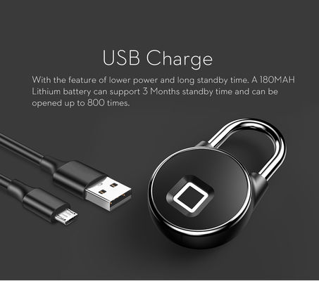 Garage Zinc Alloy Security Smart Lock con interfaccia USB e riconoscimento delle impronte digitali