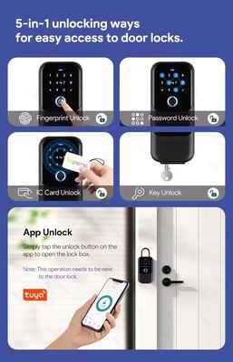 WiFi Key Lock Box Mural Outdoor IP65 impermeabile per porta in legno e connettività app