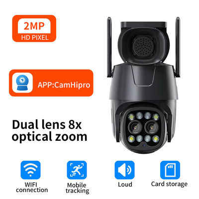 8X Zoom 8MP WiFi Outdoor PTZ Camera a doppia lente Alarme Light iCSee 4K Wireless Solar IP CCTV