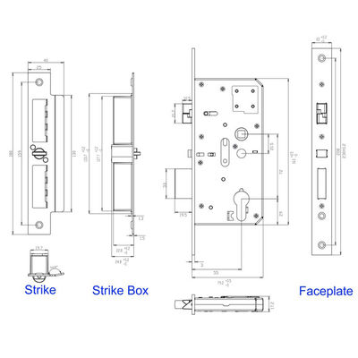 Classificato CE Mortise Polymath Z5572 in acciaio inossidabile 304 per edifici commerciali