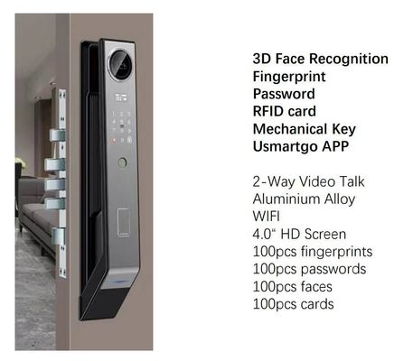 Serratura intelligente abilitata WiFi con riconoscimento facciale 3D e compatibilità U Smart go App