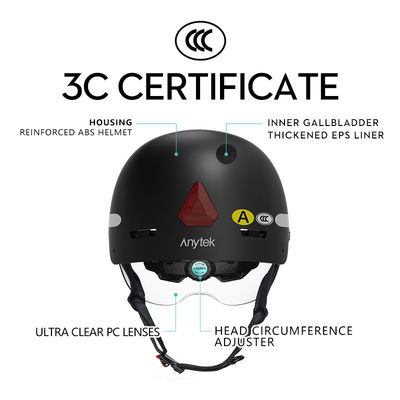 Casco da ciclismo intelligente con videocamera di registrazione di 8 ore e rivestimento interno ABS Shell EPS