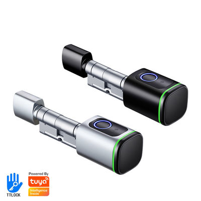 Ottimizzato per l'industria TUYA APP Smart Silver Fingerprint Cylinder Lock per lo stile alla moda