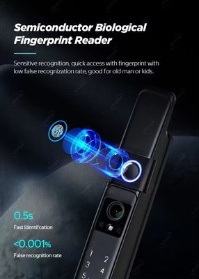 Serratura digitale intelligente per porte in legno Riconoscimento facciale 3D TUYA App Impermeabile IP64 Wifi