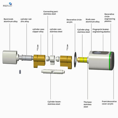 Chiusura porta in legno Tuya Smart Cylinder Gate con telecomando e sblocco impronte digitali