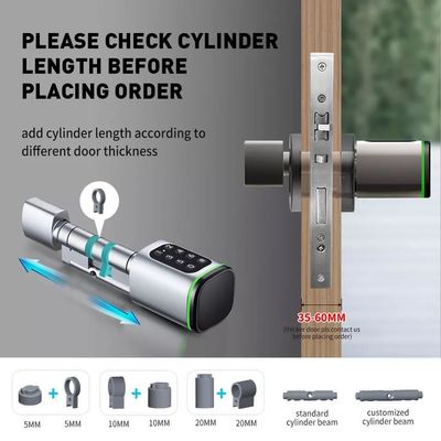 Sblocca comodamente la tua porta di legno con Silver Smart Cylinder Lock Password Sbloccato
