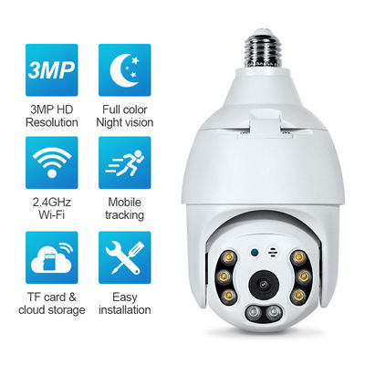 360 gradi di sorveglianza HD PTZ di sicurezza Wifi Cctv Camera di rete per lampadina intelligente