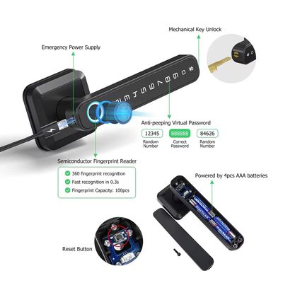 Blocco intelligente per porta in legno, resistente all'acqua IP66 Wifi
