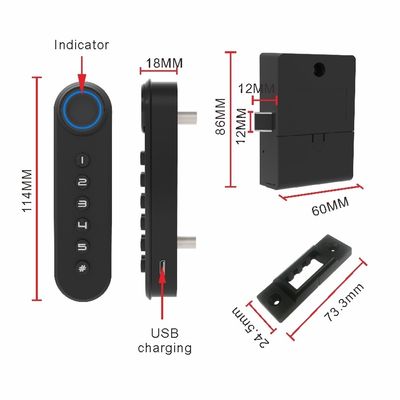 Serratura del cassetto dell' ufficio tastiera numerica smart cabinet lock con impronta digitale rete Bluetooth