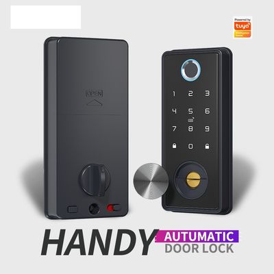 Black Smart WiFi Tuya Digital Fingerprint Door Lock Sblocca con codice APP e impronta digitale
