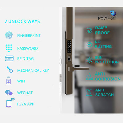 Tuya Wi-Fi digitale senza chiave e impermeabile App Smart Door Lock Maniglia di impronte digitali biometriche