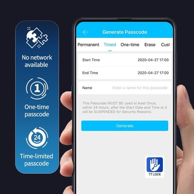 Chiusura di porta in lega di zinco impronte digitali Chiusura elettronica intelligente per appartamento alberghiero
