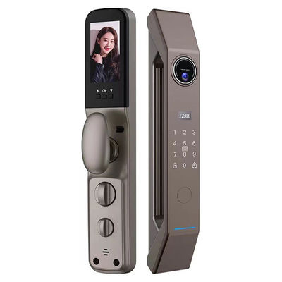 Silver Blue Mocha Digital Smart Door Lock Impressione digitale/password/carta Sblocca 100 capacità