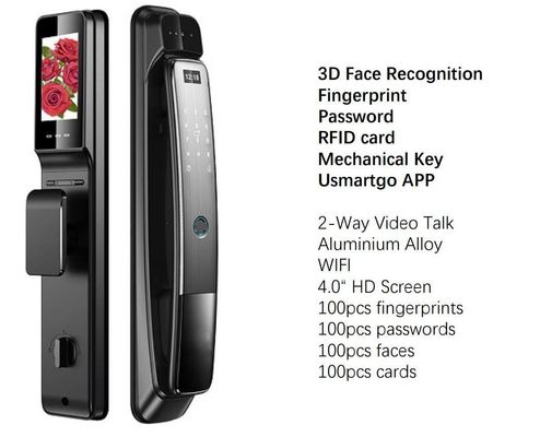 Sicurezza migliorata Riconoscimento facciale 3D Smart Door Lock con telecamera e connettività Wifi