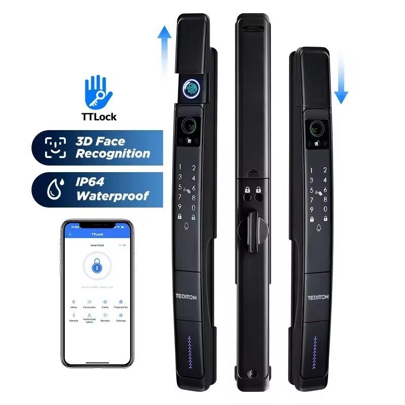 Impermeabile IP 64 Wifi Riconoscimento facciale in alluminio 3D TUYA Smart Door Lock per Home Hotel