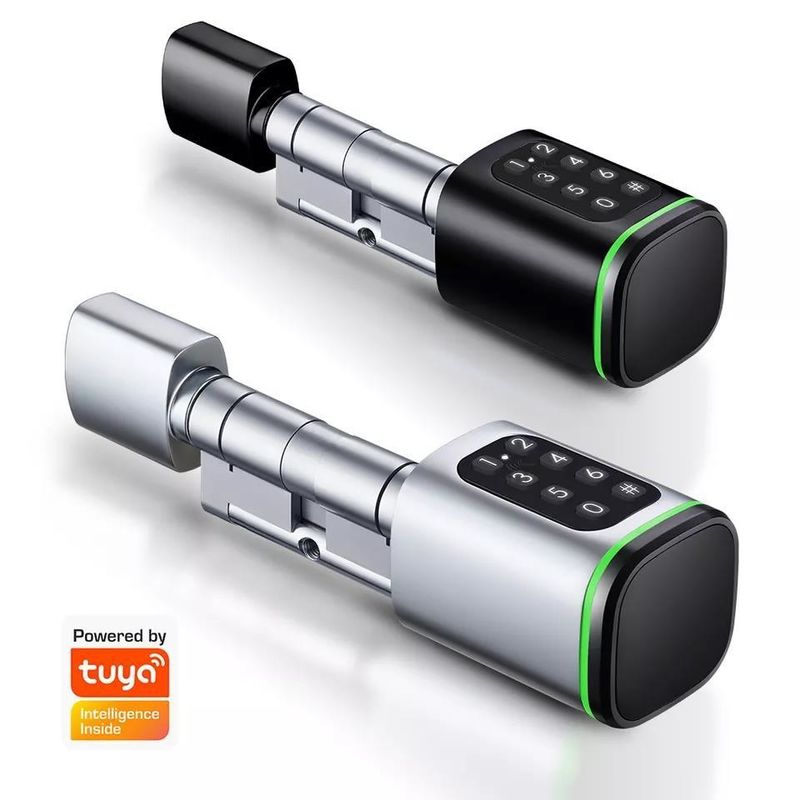 Sblocca comodamente la tua porta di legno con Silver Smart Cylinder Lock Password Sbloccato