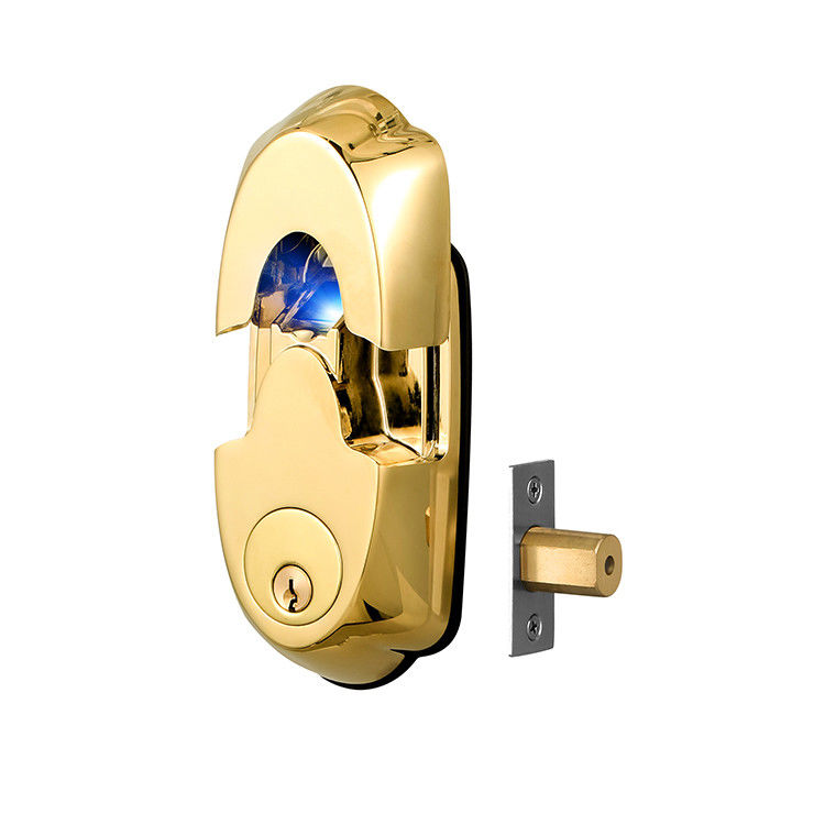 Porta in legno di alta sicurezza colore oro impermeabile scorrevole smart impronte digitali Chiusura porta 42,1 * 35,6 * 51,5 cm