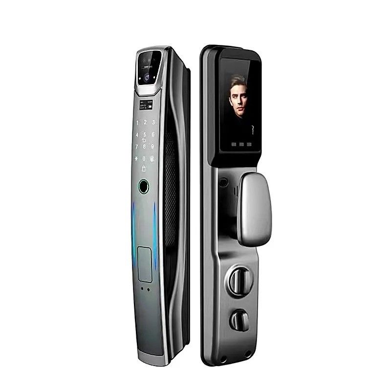 Smart Tuya Wifi 3D riconoscimento facciale impronte digitali Smart Door Lock per porta in acciaio